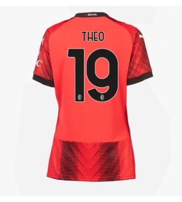 AC Milan Theo Hernandez #19 Hjemmebanetrøje Dame 2023-24 Kort ærmer